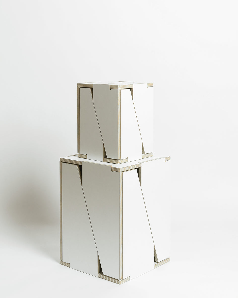 IN #1 + IN #2 | Family of 4 stackable stools in white
